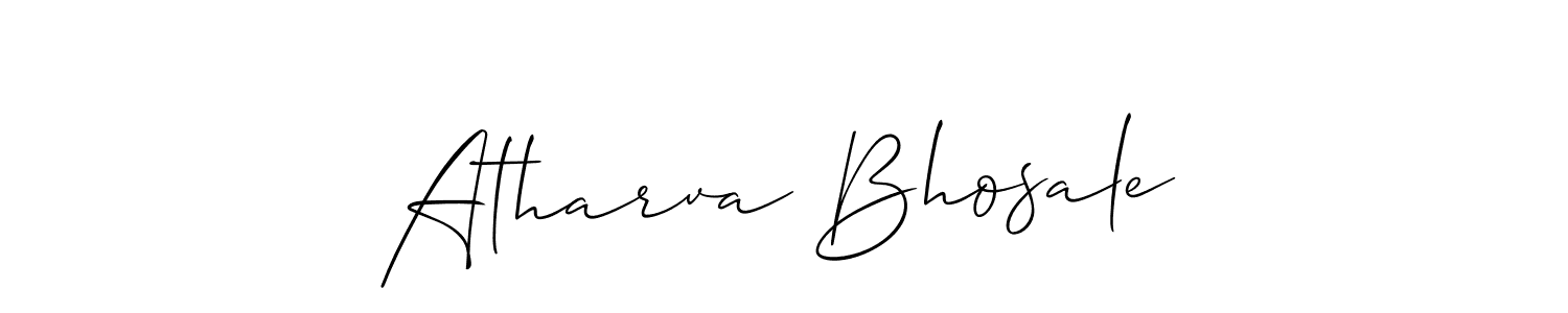 Use a signature maker to create a handwritten signature online. With this signature software, you can design (Allison_Script) your own signature for name Atharva Bhosale. Atharva Bhosale signature style 2 images and pictures png