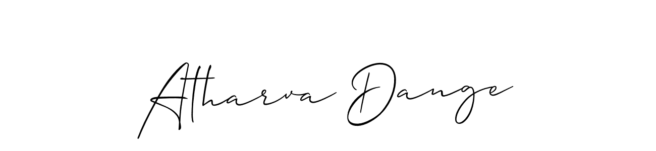 The best way (Allison_Script) to make a short signature is to pick only two or three words in your name. The name Atharva Dange include a total of six letters. For converting this name. Atharva Dange signature style 2 images and pictures png