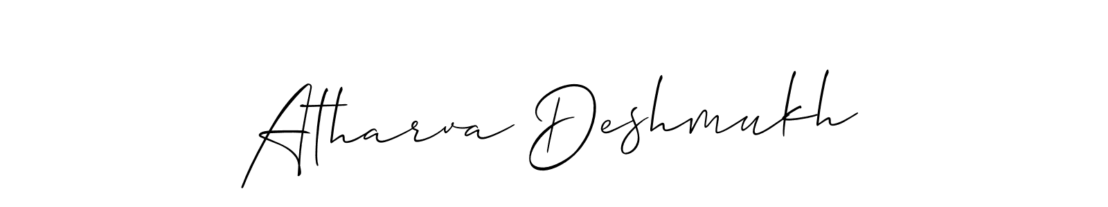 You should practise on your own different ways (Allison_Script) to write your name (Atharva Deshmukh) in signature. don't let someone else do it for you. Atharva Deshmukh signature style 2 images and pictures png