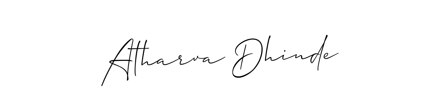 Create a beautiful signature design for name Atharva Dhinde. With this signature (Allison_Script) fonts, you can make a handwritten signature for free. Atharva Dhinde signature style 2 images and pictures png