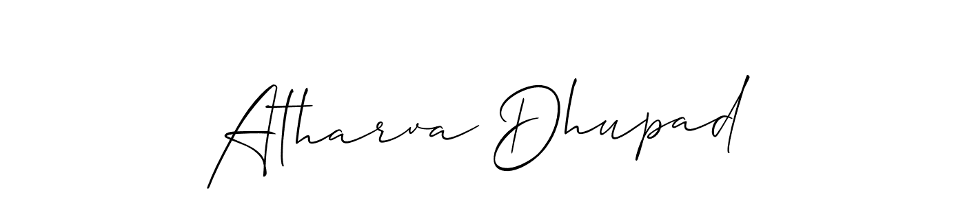 The best way (Allison_Script) to make a short signature is to pick only two or three words in your name. The name Atharva Dhupad include a total of six letters. For converting this name. Atharva Dhupad signature style 2 images and pictures png