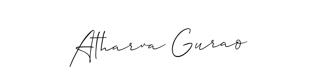 How to make Atharva Gurao signature? Allison_Script is a professional autograph style. Create handwritten signature for Atharva Gurao name. Atharva Gurao signature style 2 images and pictures png
