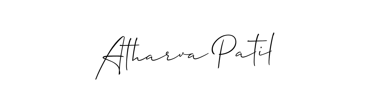 Use a signature maker to create a handwritten signature online. With this signature software, you can design (Allison_Script) your own signature for name Atharva Patil. Atharva Patil signature style 2 images and pictures png