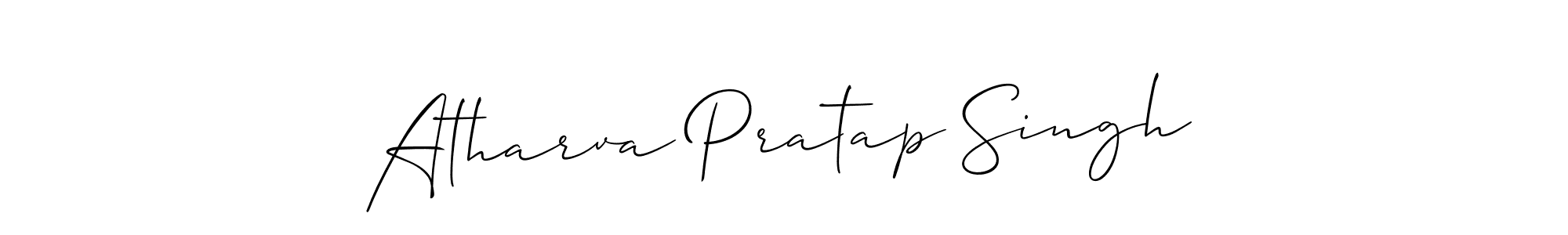 This is the best signature style for the Atharva Pratap Singh name. Also you like these signature font (Allison_Script). Mix name signature. Atharva Pratap Singh signature style 2 images and pictures png