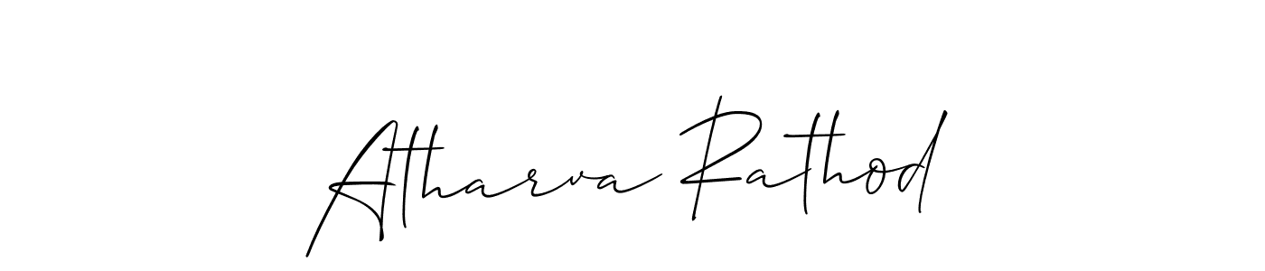 How to make Atharva Rathod name signature. Use Allison_Script style for creating short signs online. This is the latest handwritten sign. Atharva Rathod signature style 2 images and pictures png