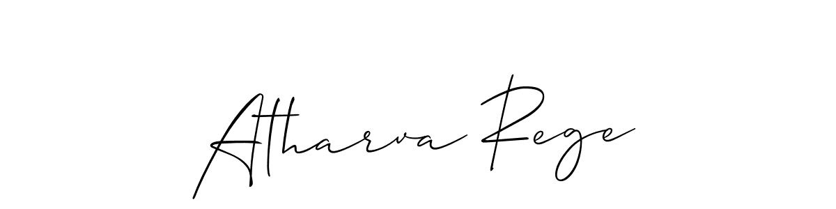 Similarly Allison_Script is the best handwritten signature design. Signature creator online .You can use it as an online autograph creator for name Atharva Rege. Atharva Rege signature style 2 images and pictures png