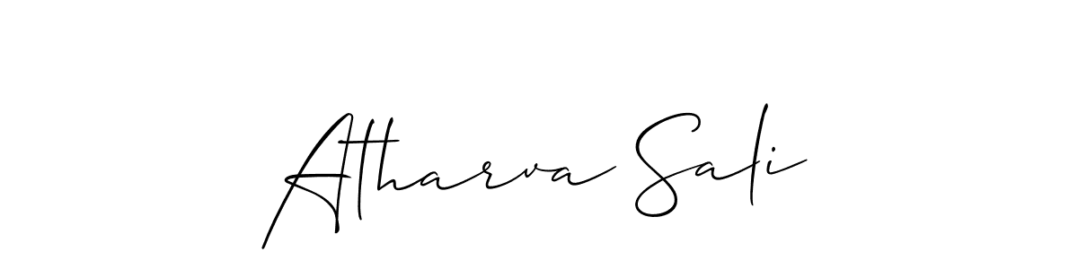 The best way (Allison_Script) to make a short signature is to pick only two or three words in your name. The name Atharva Sali include a total of six letters. For converting this name. Atharva Sali signature style 2 images and pictures png