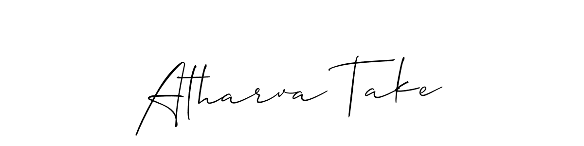 Make a beautiful signature design for name Atharva Take. With this signature (Allison_Script) style, you can create a handwritten signature for free. Atharva Take signature style 2 images and pictures png