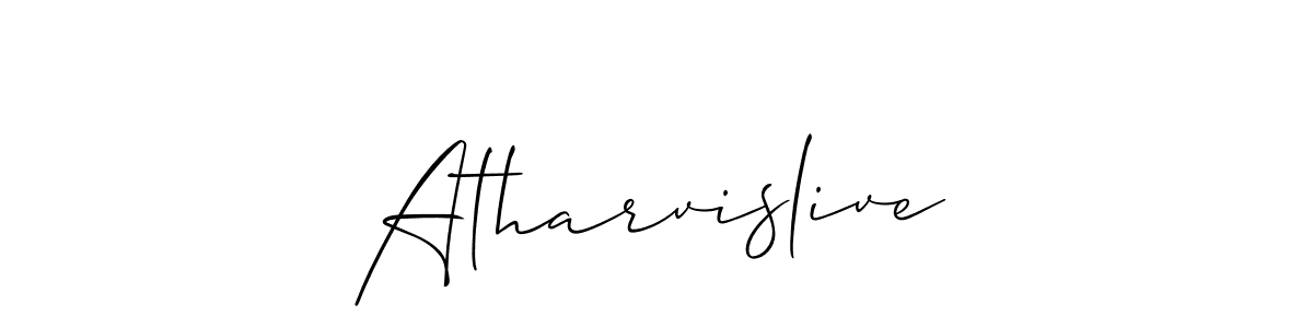 How to Draw Atharvislive signature style? Allison_Script is a latest design signature styles for name Atharvislive. Atharvislive signature style 2 images and pictures png