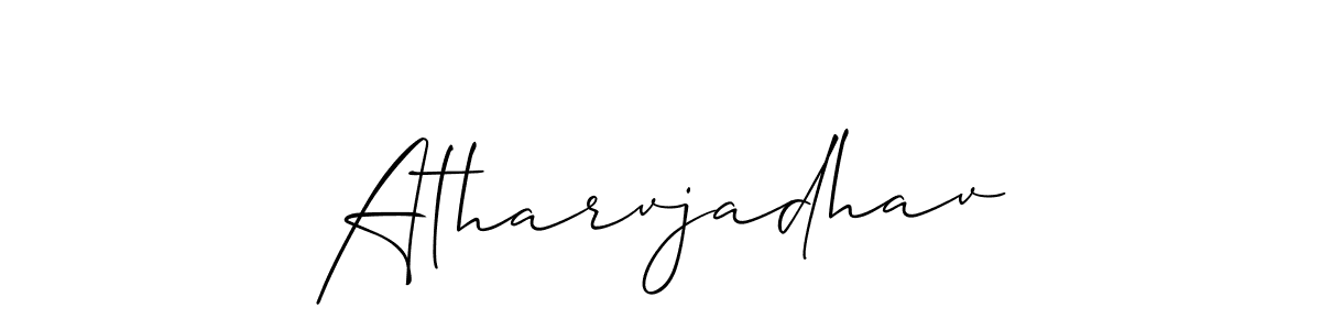 Create a beautiful signature design for name Atharvjadhav. With this signature (Allison_Script) fonts, you can make a handwritten signature for free. Atharvjadhav signature style 2 images and pictures png