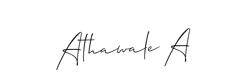 How to make Athawale A signature? Allison_Script is a professional autograph style. Create handwritten signature for Athawale A name. Athawale A signature style 2 images and pictures png