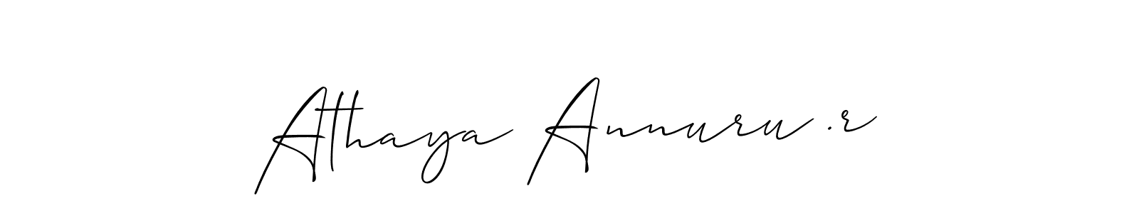 Also You can easily find your signature by using the search form. We will create Athaya Annuru .r name handwritten signature images for you free of cost using Allison_Script sign style. Athaya Annuru .r signature style 2 images and pictures png