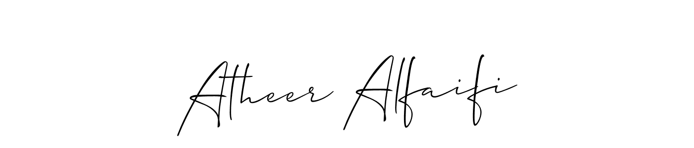 Design your own signature with our free online signature maker. With this signature software, you can create a handwritten (Allison_Script) signature for name Atheer Alfaifi. Atheer Alfaifi signature style 2 images and pictures png