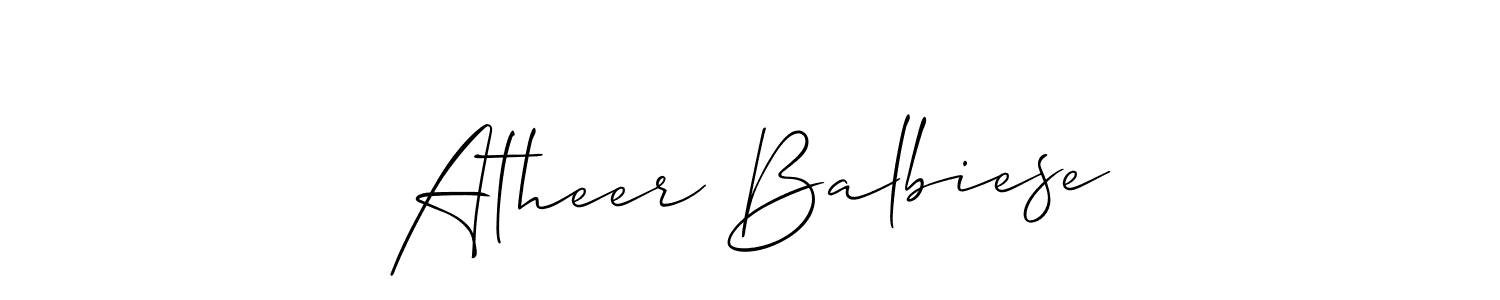 How to make Atheer Balbiese name signature. Use Allison_Script style for creating short signs online. This is the latest handwritten sign. Atheer Balbiese signature style 2 images and pictures png