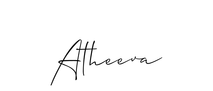 Make a short Atheeva signature style. Manage your documents anywhere anytime using Allison_Script. Create and add eSignatures, submit forms, share and send files easily. Atheeva signature style 2 images and pictures png