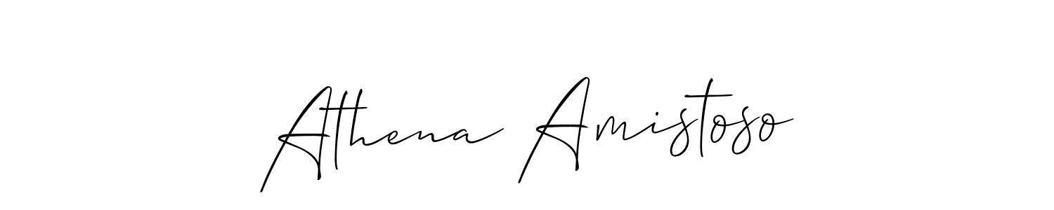 How to make Athena Amistoso name signature. Use Allison_Script style for creating short signs online. This is the latest handwritten sign. Athena Amistoso signature style 2 images and pictures png