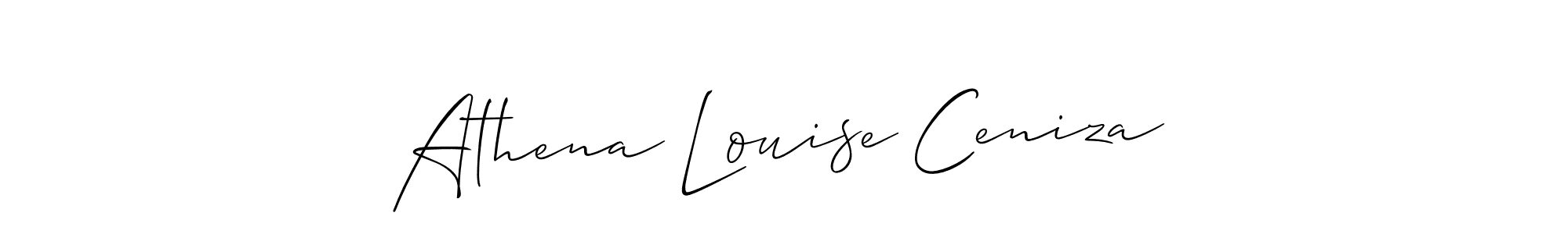 Check out images of Autograph of Athena Louise Ceniza name. Actor Athena Louise Ceniza Signature Style. Allison_Script is a professional sign style online. Athena Louise Ceniza signature style 2 images and pictures png