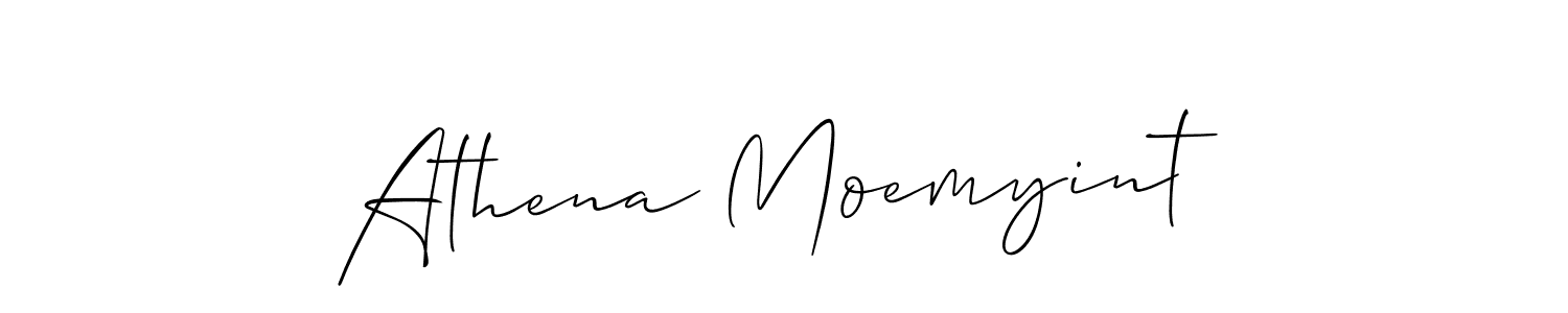 You should practise on your own different ways (Allison_Script) to write your name (Athena Moemyint) in signature. don't let someone else do it for you. Athena Moemyint signature style 2 images and pictures png