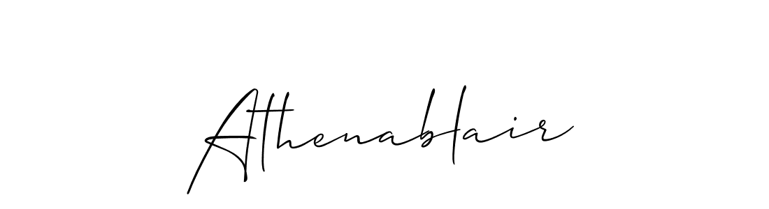 Use a signature maker to create a handwritten signature online. With this signature software, you can design (Allison_Script) your own signature for name Athenablair. Athenablair signature style 2 images and pictures png