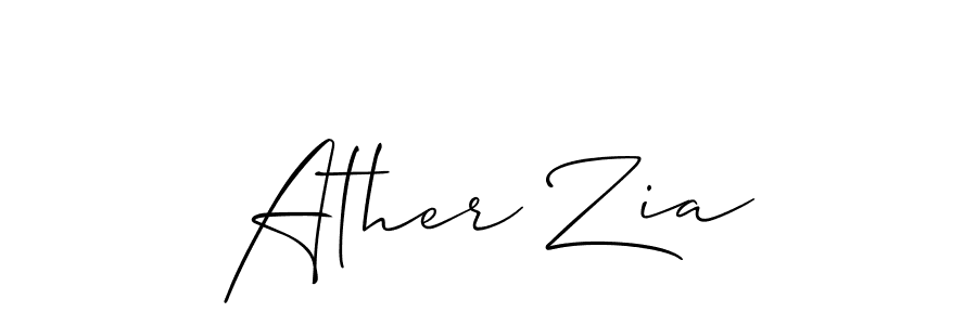 Use a signature maker to create a handwritten signature online. With this signature software, you can design (Allison_Script) your own signature for name Ather Zia. Ather Zia signature style 2 images and pictures png