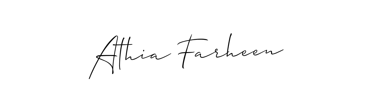 How to Draw Athia Farheen signature style? Allison_Script is a latest design signature styles for name Athia Farheen. Athia Farheen signature style 2 images and pictures png