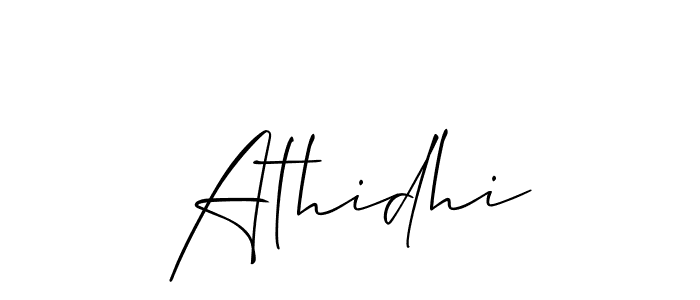 Use a signature maker to create a handwritten signature online. With this signature software, you can design (Allison_Script) your own signature for name Athidhi. Athidhi signature style 2 images and pictures png