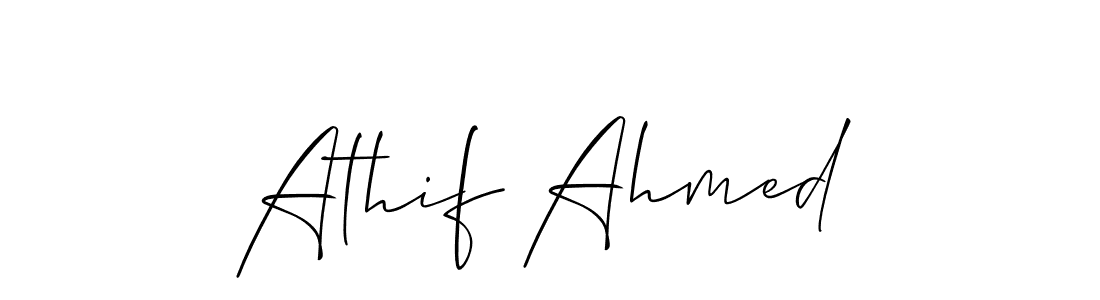 Athif Ahmed stylish signature style. Best Handwritten Sign (Allison_Script) for my name. Handwritten Signature Collection Ideas for my name Athif Ahmed. Athif Ahmed signature style 2 images and pictures png