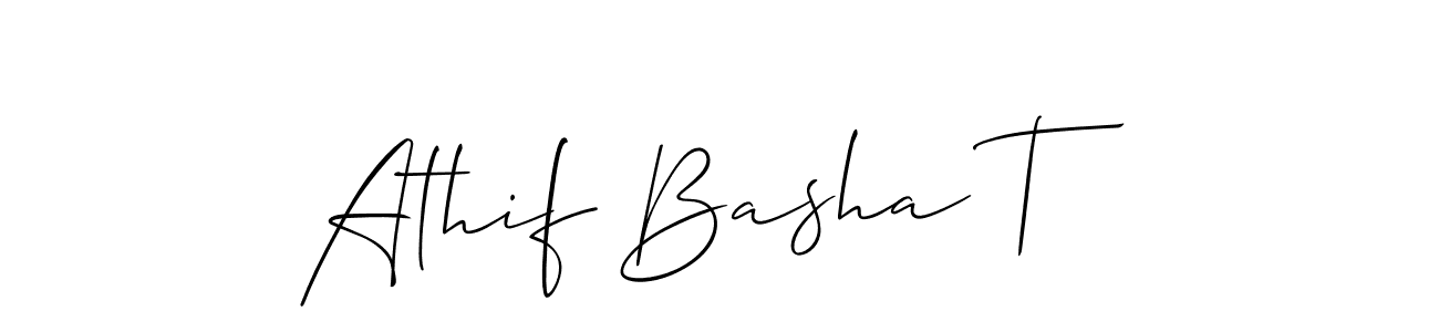 How to make Athif Basha T signature? Allison_Script is a professional autograph style. Create handwritten signature for Athif Basha T name. Athif Basha T signature style 2 images and pictures png