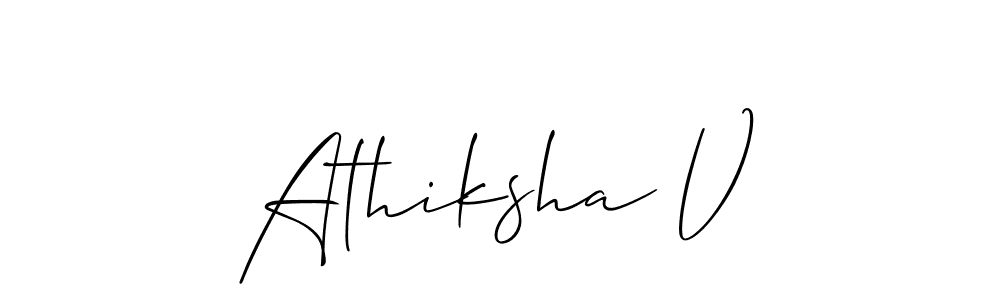 Check out images of Autograph of Athiksha V name. Actor Athiksha V Signature Style. Allison_Script is a professional sign style online. Athiksha V signature style 2 images and pictures png