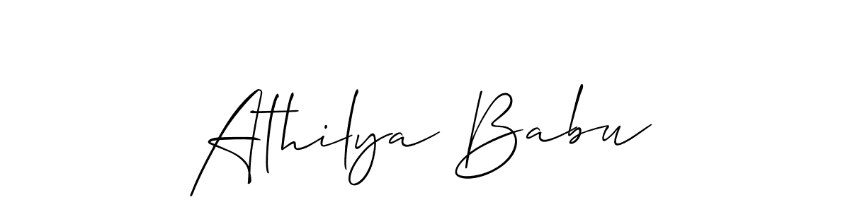 The best way (Allison_Script) to make a short signature is to pick only two or three words in your name. The name Athilya Babu include a total of six letters. For converting this name. Athilya Babu signature style 2 images and pictures png