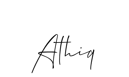 if you are searching for the best signature style for your name Athiq. so please give up your signature search. here we have designed multiple signature styles  using Allison_Script. Athiq signature style 2 images and pictures png