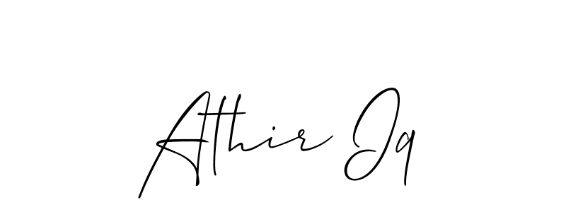 Similarly Allison_Script is the best handwritten signature design. Signature creator online .You can use it as an online autograph creator for name Athir Iq. Athir Iq signature style 2 images and pictures png
