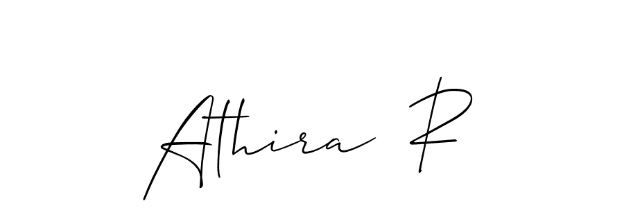 How to make Athira  R signature? Allison_Script is a professional autograph style. Create handwritten signature for Athira  R name. Athira  R signature style 2 images and pictures png