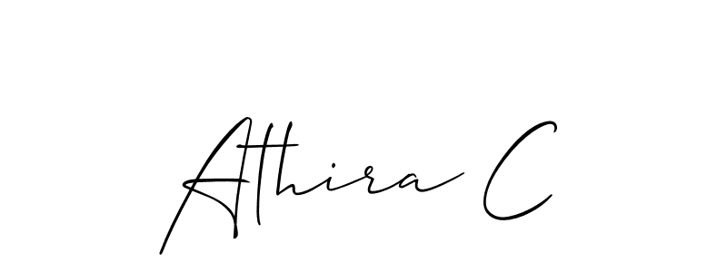 if you are searching for the best signature style for your name Athira C. so please give up your signature search. here we have designed multiple signature styles  using Allison_Script. Athira C signature style 2 images and pictures png