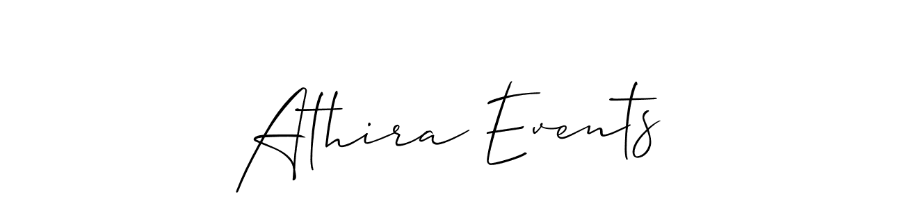 Design your own signature with our free online signature maker. With this signature software, you can create a handwritten (Allison_Script) signature for name Athira Events. Athira Events signature style 2 images and pictures png