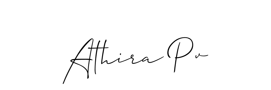 Similarly Allison_Script is the best handwritten signature design. Signature creator online .You can use it as an online autograph creator for name Athira Pv. Athira Pv signature style 2 images and pictures png