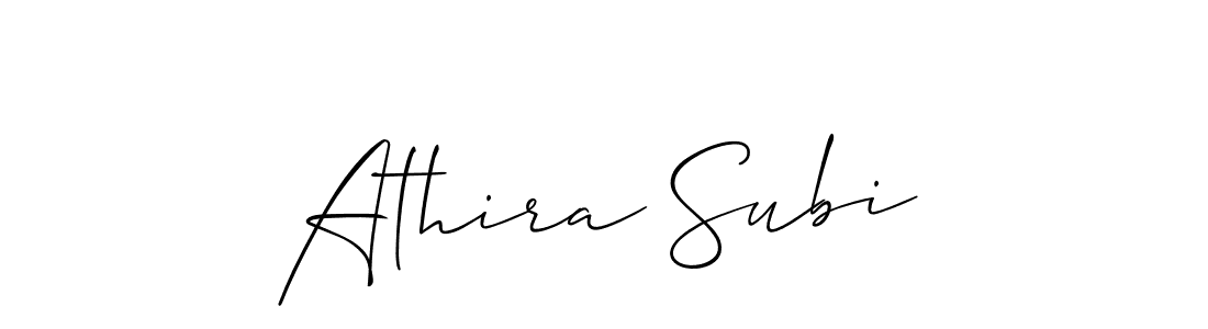 How to make Athira Subi name signature. Use Allison_Script style for creating short signs online. This is the latest handwritten sign. Athira Subi signature style 2 images and pictures png