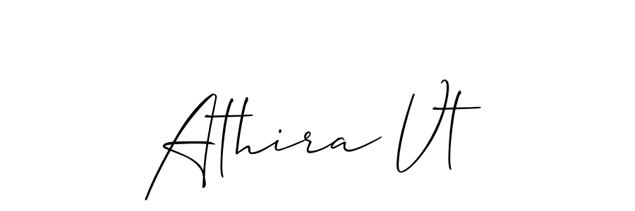 Make a beautiful signature design for name Athira Vt. With this signature (Allison_Script) style, you can create a handwritten signature for free. Athira Vt signature style 2 images and pictures png