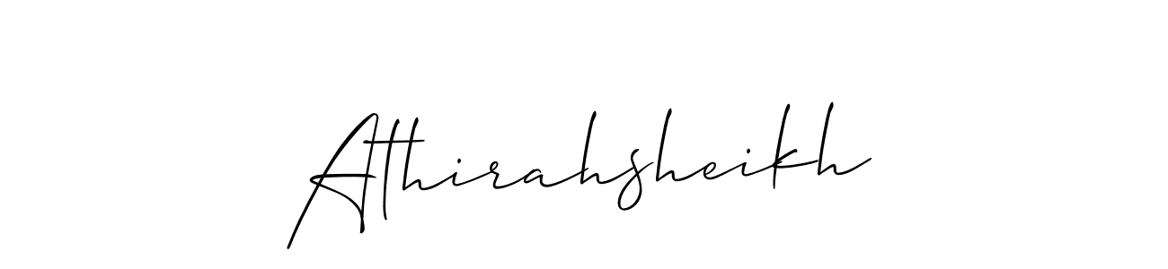if you are searching for the best signature style for your name Athirahsheikh. so please give up your signature search. here we have designed multiple signature styles  using Allison_Script. Athirahsheikh signature style 2 images and pictures png