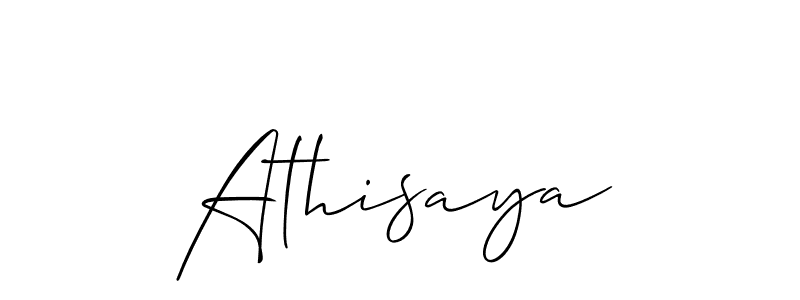 The best way (Allison_Script) to make a short signature is to pick only two or three words in your name. The name Athisaya include a total of six letters. For converting this name. Athisaya signature style 2 images and pictures png