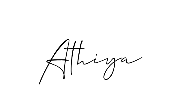 Create a beautiful signature design for name Athiya. With this signature (Allison_Script) fonts, you can make a handwritten signature for free. Athiya signature style 2 images and pictures png