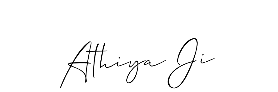 Use a signature maker to create a handwritten signature online. With this signature software, you can design (Allison_Script) your own signature for name Athiya Ji. Athiya Ji signature style 2 images and pictures png