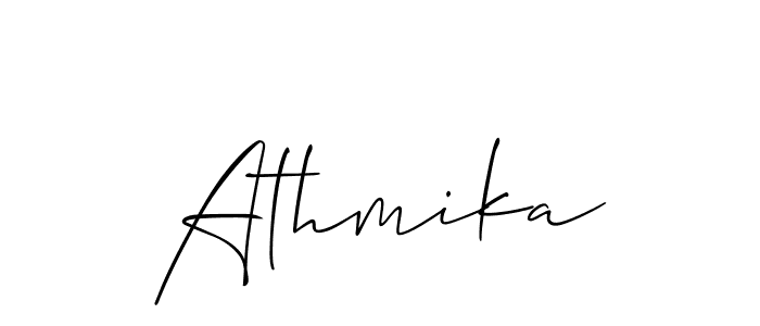 How to make Athmika signature? Allison_Script is a professional autograph style. Create handwritten signature for Athmika name. Athmika signature style 2 images and pictures png