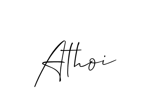 if you are searching for the best signature style for your name Athoi. so please give up your signature search. here we have designed multiple signature styles  using Allison_Script. Athoi signature style 2 images and pictures png