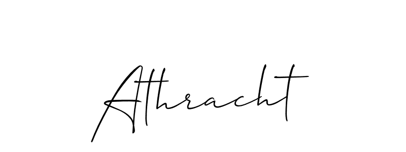 Use a signature maker to create a handwritten signature online. With this signature software, you can design (Allison_Script) your own signature for name Athracht. Athracht signature style 2 images and pictures png