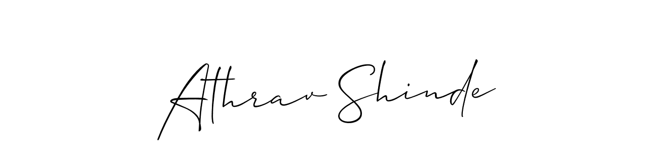 Design your own signature with our free online signature maker. With this signature software, you can create a handwritten (Allison_Script) signature for name Athrav Shinde. Athrav Shinde signature style 2 images and pictures png