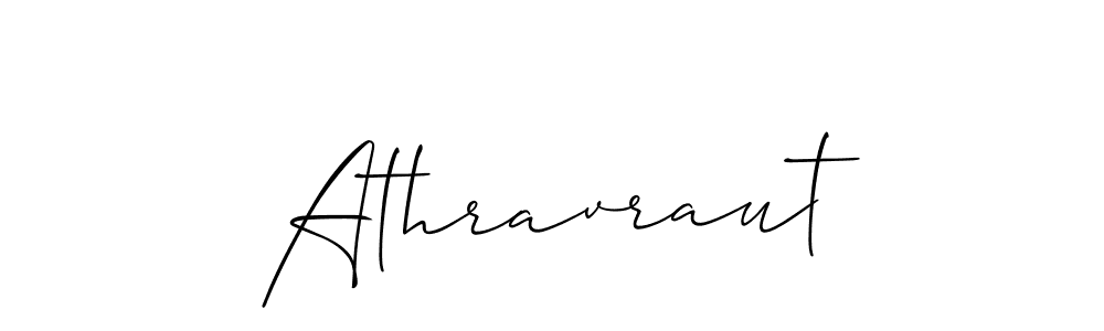 The best way (Allison_Script) to make a short signature is to pick only two or three words in your name. The name Athravraut include a total of six letters. For converting this name. Athravraut signature style 2 images and pictures png