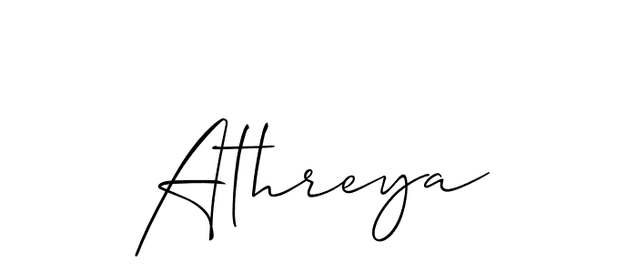 Allison_Script is a professional signature style that is perfect for those who want to add a touch of class to their signature. It is also a great choice for those who want to make their signature more unique. Get Athreya name to fancy signature for free. Athreya signature style 2 images and pictures png