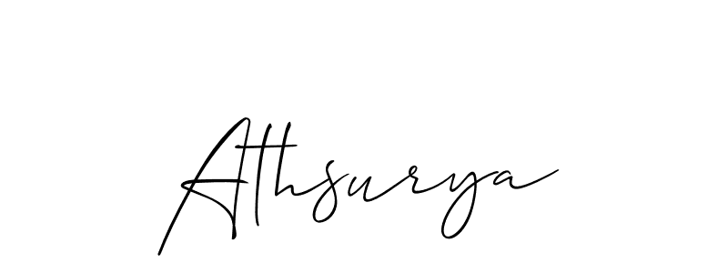 if you are searching for the best signature style for your name Athsurya. so please give up your signature search. here we have designed multiple signature styles  using Allison_Script. Athsurya signature style 2 images and pictures png