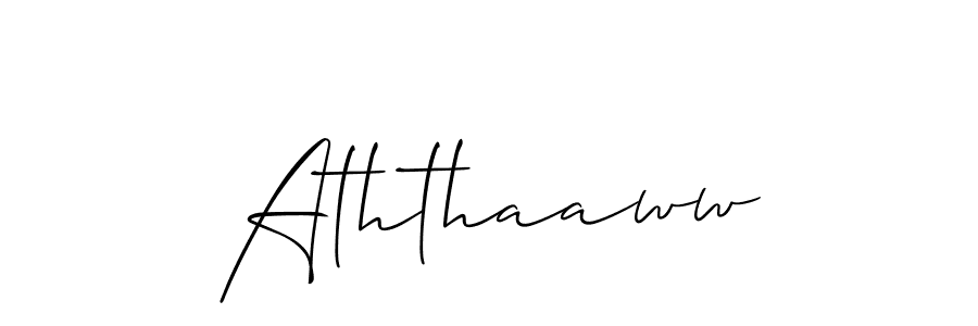Use a signature maker to create a handwritten signature online. With this signature software, you can design (Allison_Script) your own signature for name Aththaaww. Aththaaww signature style 2 images and pictures png